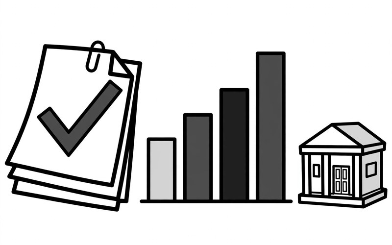 Ilustrasi dokumen dan grafik untuk artikel website dan pengajuan KUR